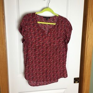 Casual print top  x/l cap sleeve